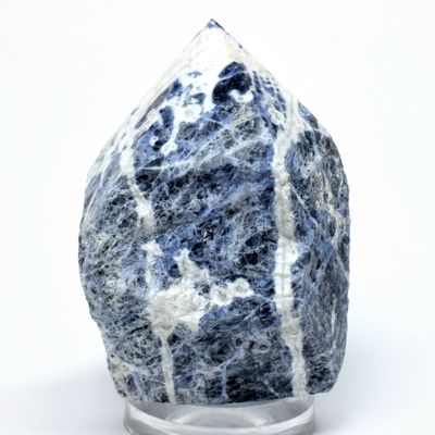 3.5" Blue Sodalite Rough Point Natural Quartz Crystal Gemstone UV Reactive Mineral Specimen - Brazil