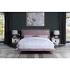 Acme Metis Top Grain Leather Upholstered Queen Bed with Metal Legs in Pink view 2