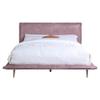 Acme Metis Top Grain Leather Upholstered Queen Bed with Metal Legs in Pink view 3