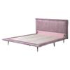 Acme Metis Top Grain Leather Upholstered Queen Bed with Metal Legs in Pink view 4