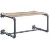 ACME Brantley Metal Wall Rack with Wooden Shelf in Oak and Sandy Gray view 1