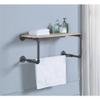 ACME Brantley Metal Wall Rack with Wooden Shelf in Oak and Sandy Gray view 2