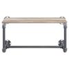 ACME Brantley Metal Wall Rack with Wooden Shelf in Oak and Sandy Gray view 3