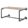 ACME Brantley Metal Wall Rack with Wooden Shelf in Oak and Sandy Gray view 4