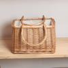 Cabilock 1pc Delicate Woven Wicker Basket for Home Organization Rustic Style Storage Container for Household Decoration and Giving and Fashionable Design view 3