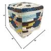 Home&Manor Wool Cotton 16" Pouf Ottoman view 3