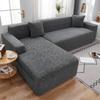 jia cool 4 seat Velvet Stretch Sofa Cover, 1 Piece Solid Color Plush Sofa Protector for Couch L-Shaped Sectional Sofa Light Gray view 1