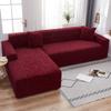 jia cool 4 seat Velvet Stretch Sofa Cover, 1 Piece Solid Color Plush Sofa Protector for Couch L-Shaped Sectional Sofa Light Gray view 2