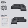 jia cool 4 seat Velvet Stretch Sofa Cover, 1 Piece Solid Color Plush Sofa Protector for Couch L-Shaped Sectional Sofa Light Gray view 3