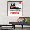 Trends International NHL Calgary Flames - Drip Skate 21 Wall Poster, 22.375" x 34", Mahogany Framed Version view 2