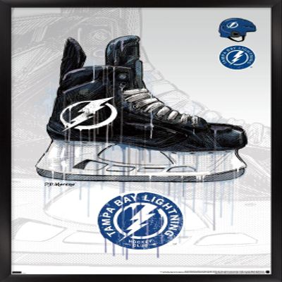 Trends International NHL Tampa Bay Lightning - Drip Skate 21 Wall Poster, 22.375" x 34", Black Framed Version
