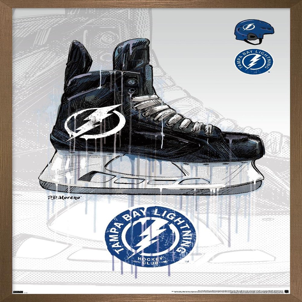 Trends International NHL Tampa Bay Lightning - Drip Skate 21 Wall Poster, 22.375" x 34", Bronze Framed Version