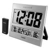 Sharp Atomic Clock - Atomic Accuracy - Never Needs Setting! -Silver Tech Style - Jumbo 3" Easy to Read Numbers - Indoor/Outdoor Temperature Display with Wireless Outdoor Sensor - Easy Set-Up! view 1