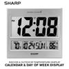 Sharp Atomic Clock - Atomic Accuracy - Never Needs Setting! -Silver Tech Style - Jumbo 3" Easy to Read Numbers - Indoor/Outdoor Temperature Display with Wireless Outdoor Sensor - Easy Set-Up! view 2