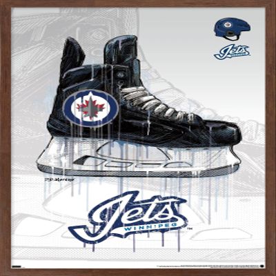 Trends International NHL Winnipeg Jets - Drip Skate 21 Wall Poster, 22.375" x 34", Mahogany Framed Version