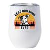 Best Dog Mom Ever Cup - Puppy Pitbull Tumbler 12oz With Lid Gift For Dogs Lover - Vintage Sunset Wine Glass - Funny Pit bull Mug Tumblers Stainless Steel Presents Idea For Women view 1