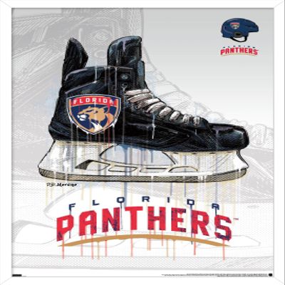 Trends International NHL Florida Panthers - Drip Skate 21 Wall Poster, 22.375" x 34", White Framed Version