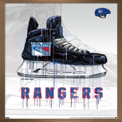 Trends International NHL New York Rangers - Drip Skate 21 Wall Poster, 14.725" x 22.375", Bronze Framed Version