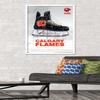 Trends International NHL Calgary Flames - Drip Skate 21 Wall Poster, 22.375" x 34", White Framed Version view 2