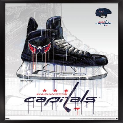 Trends International NHL Washington Capitals - Drip Skate 21 Wall Poster, 14.725" x 22.375", Black Framed Version