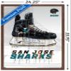 Trends International NHL San Jose Sharks - Drip Skate 21 Wall Poster, 22.375" x 34", Mahogany Framed Version view 3