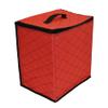 48ct Red and Black Quilted Zip Up Christmas Ornament Storage Tub view 1