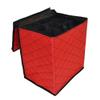 48ct Red and Black Quilted Zip Up Christmas Ornament Storage Tub view 2