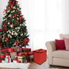 48ct Red and Black Quilted Zip Up Christmas Ornament Storage Tub view 3