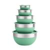 Tramontina 10 Pc Covered Stainless Steel and Silicone Mixing Bowl Set (Mint Green) view 1