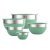 Tramontina 10 Pc Covered Stainless Steel and Silicone Mixing Bowl Set (Mint Green) view 3