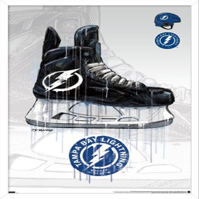 Trends International NHL Tampa Bay Lightning - Drip Skate 21 Wall Poster, 22.375" x 34", White Framed Version