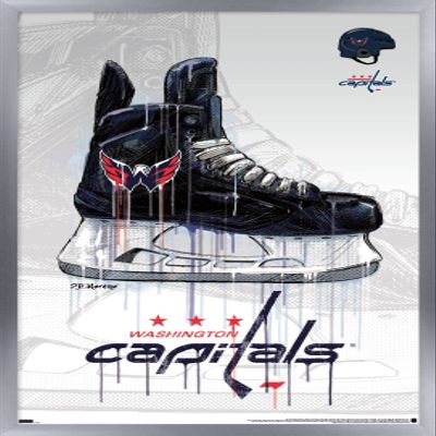 Trends International NHL Washington Capitals - Drip Skate 21 Wall Poster, 14.725" x 22.375", Silver Framed Version