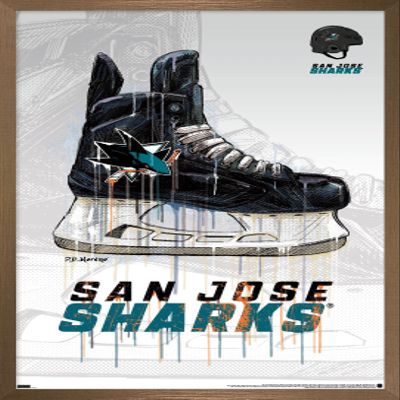 Trends International NHL San Jose Sharks - Drip Skate 21 Wall Poster, 14.725" x 22.375", Bronze Framed Version