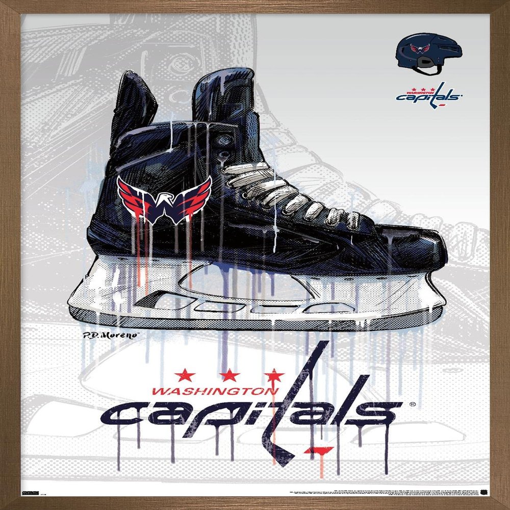 Trends International NHL Washington Capitals - Drip Skate 21 Wall Poster, 14.725" x 22.375", Bronze Framed Version