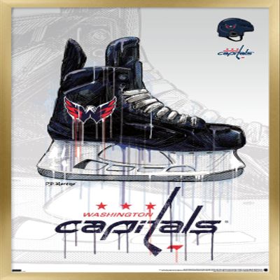 Trends International NHL Washington Capitals - Drip Skate 21 Wall Poster, 14.725" x 22.375", Gold Framed Version