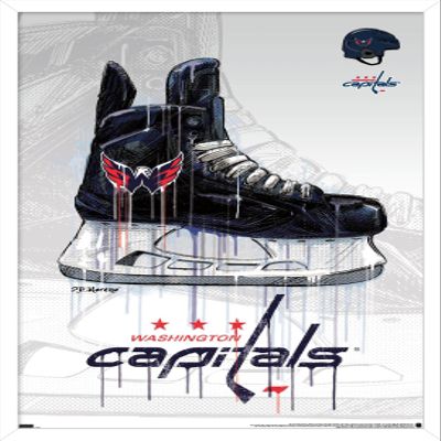 Trends International NHL Washington Capitals - Drip Skate 21 Wall Poster, 14.725" x 22.375", White Framed Version