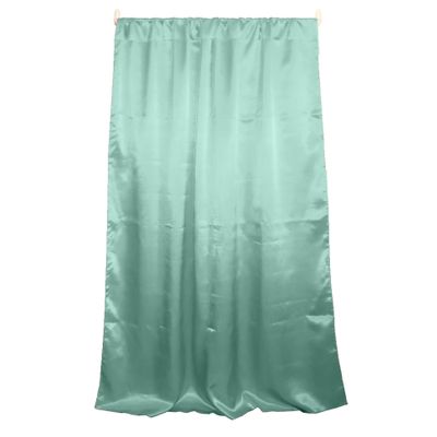 Zen Creative Designs Solid Shiny Satin Curtain Panel Window Treatment Backdrop Photography Kitchen Window Decor (58" Wide x 108" Long, Aqua)