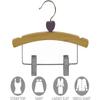 10 inch Baby Wooden Hanger with Clips 50 Pack, Kids Children Toddler Smooth Solid Wood Shirt Pants Coat Hangers, Heart Charm view 2