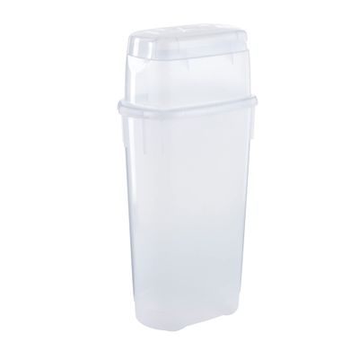 Rubbermaid Wrap N' Craft Plastic Wrapping Paper Organizer Storage Container with Top Ornament Storage Compartment for 20 Standard 30 Inch Rolls, Clear