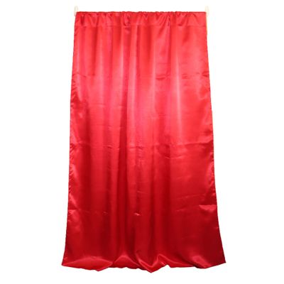 Zen Creative Designs Solid Shiny Satin Curtain Panel Window Treatment Backdrop Photography Kitchen Window Decor (58" Wide x 108" Long, Red)