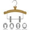 10 inch Baby Wooden Hanger with Clips 50 Pack, Kids Toddler Children Solid Wood Shirt Pants Skirt Nursery Hangers, Cat Charm view 2