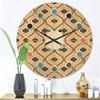 DesignQ 'Ornamental Retro Design VII' Mid-Century Modern Wood Wall Clock Large Decorative Mid-Century Modern Wall Clock Oversized Wood Clocks for Living Room Dcor view 2