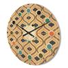 DesignQ 'Ornamental Retro Design VII' Mid-Century Modern Wood Wall Clock Large Decorative Mid-Century Modern Wall Clock Oversized Wood Clocks for Living Room Dcor view 3