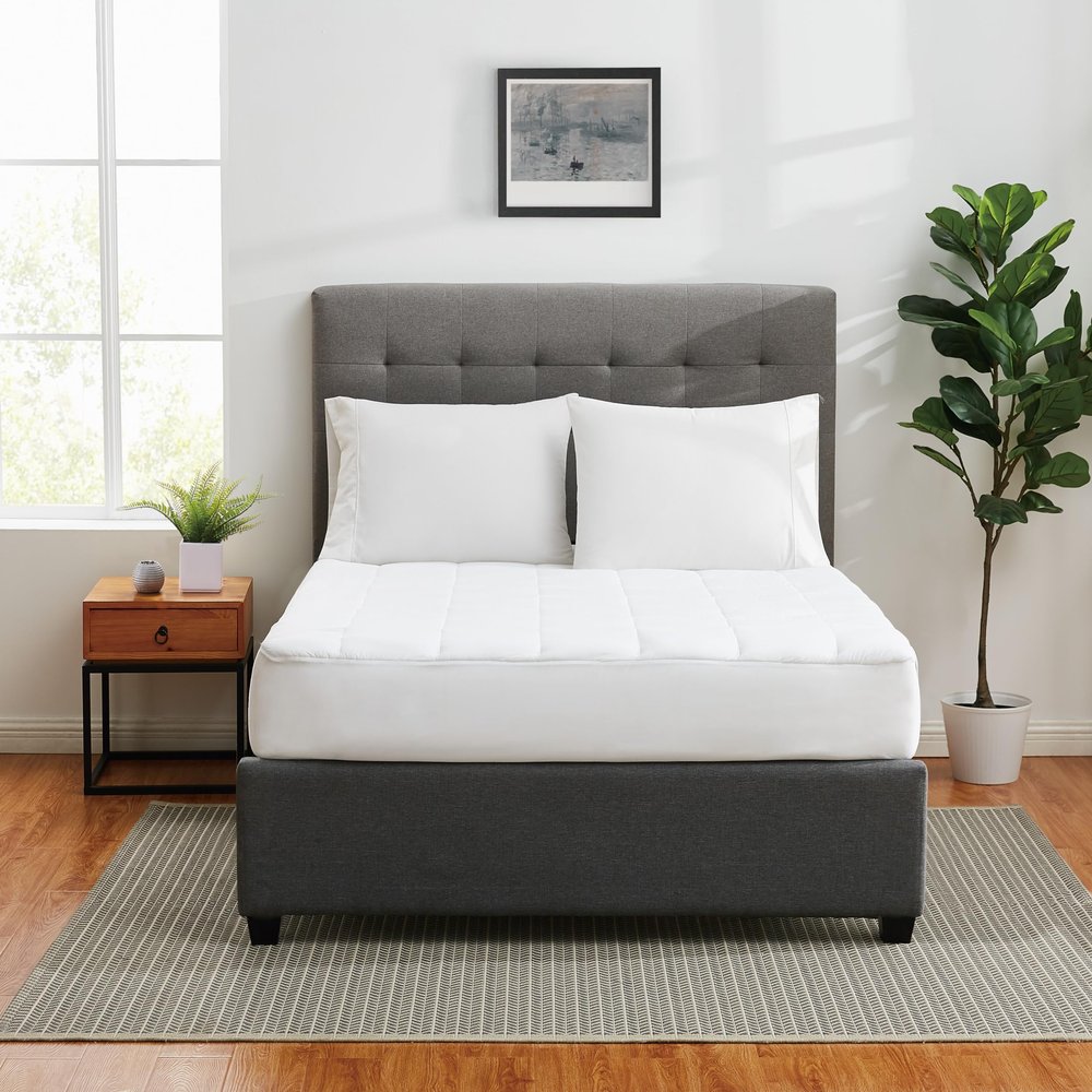 Cannon Classic Cotton White Cotton 1-Piece King Mattress Pad, Solid Color, 50% Cotton/%50% Polyester, for Men and Women, Oeko-TEX Certified Confidence
