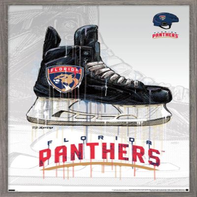Trends International NHL Florida Panthers - Drip Skate 21 Wall Poster, 22.375" x 34", Barnwood Framed Version