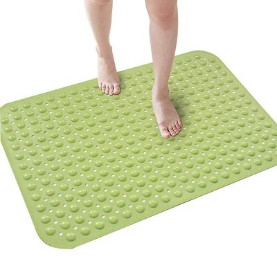 XXIOJUN-Shower Mat Non-Slip Bath Mat with Suction Cup, Quick Drainage Used in Showers, Spas, Saunas, Bathroom (Color : Green, Size : 80X120cm)