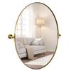 ANDY STAR Gold Bathroom Mirror, 20" x 30" Tilting Vanity Oval Mirror for Wall, Brushed Gold Stainless Steel Metal Frame Pivot Mirror Hangs Vertically Wall-Mounted view 1
