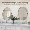 ANDY STAR Gold Bathroom Mirror, 20" x 30" Tilting Vanity Oval Mirror for Wall, Brushed Gold Stainless Steel Metal Frame Pivot Mirror Hangs Vertically Wall-Mounted view 3