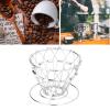 Collapsible Pour Over Coffee Dripper, Manual Coffee Brew Maker Reusable Filter Cone Stainless Steel Coffee Filter Holder for Hiking, Camping, Home, Office(Silver) view 3