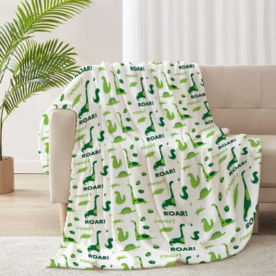 ARNOVIC Cute Dinosaur Blanket, Cute Animal Gift for Women Men Girl Boy Birthday,Lightweight Soft Worm Cozy Flannel Throw for Bedding Sofa Couch 90"x120" Oversized King for Family - XL